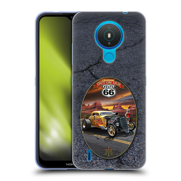 Larry Grossman Retro Collection Route 66 Hot Rod Coupe Soft Gel Case for Nokia 1.4