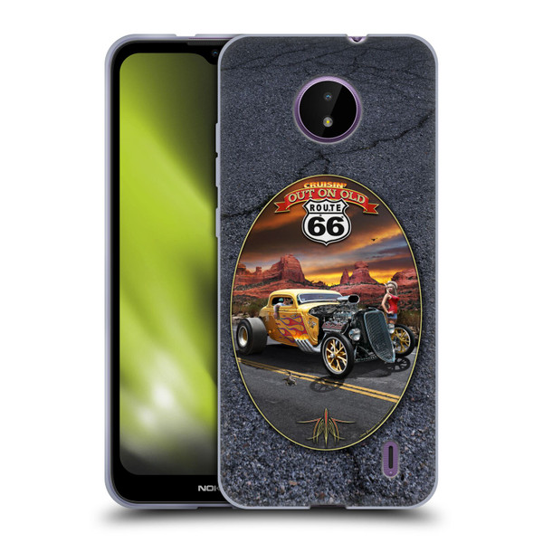 Larry Grossman Retro Collection Route 66 Hot Rod Coupe Soft Gel Case for Nokia C10 / C20