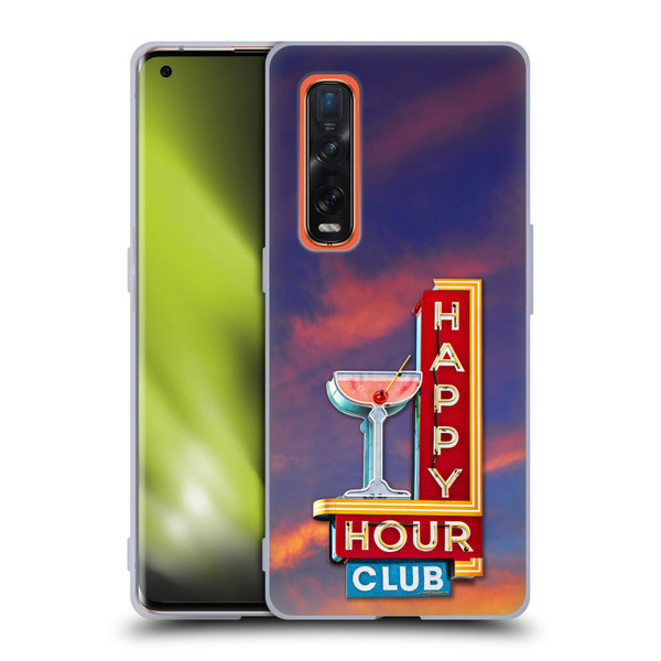Larry Grossman Retro Collection Happy Hour Club Soft Gel Case for OPPO Find X2 Pro 5G