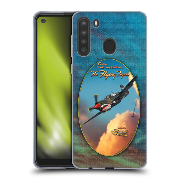 Larry Grossman Retro Collection P-40 Warhawk Flying Tiger Soft Gel Case for Samsung Galaxy A21 (2020)