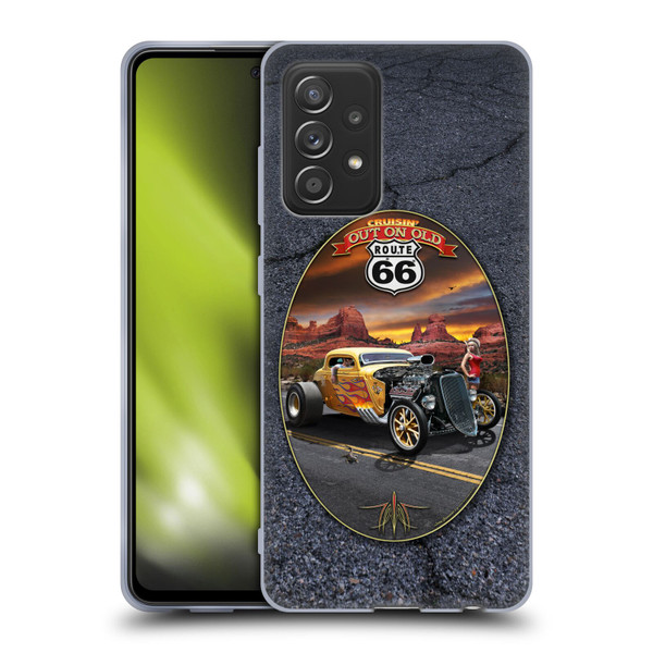 Larry Grossman Retro Collection Route 66 Hot Rod Coupe Soft Gel Case for Samsung Galaxy A52 / A52s / 5G (2021)