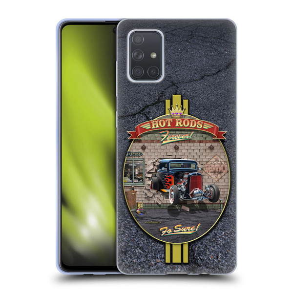 Larry Grossman Retro Collection Hot Rods Forever Soft Gel Case for Samsung Galaxy A71 (2019)