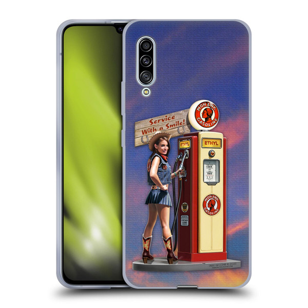 Larry Grossman Retro Collection Gasoline Girl Soft Gel Case for Samsung Galaxy A90 5G (2019)