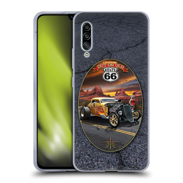 Larry Grossman Retro Collection Route 66 Hot Rod Coupe Soft Gel Case for Samsung Galaxy A90 5G (2019)