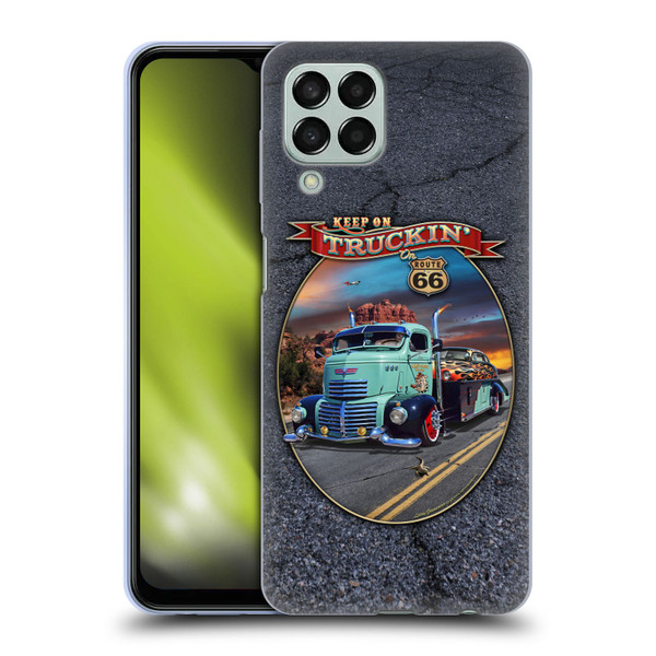 Larry Grossman Retro Collection Keep on Truckin' Rt. 66 Soft Gel Case for Samsung Galaxy M33 (2022)