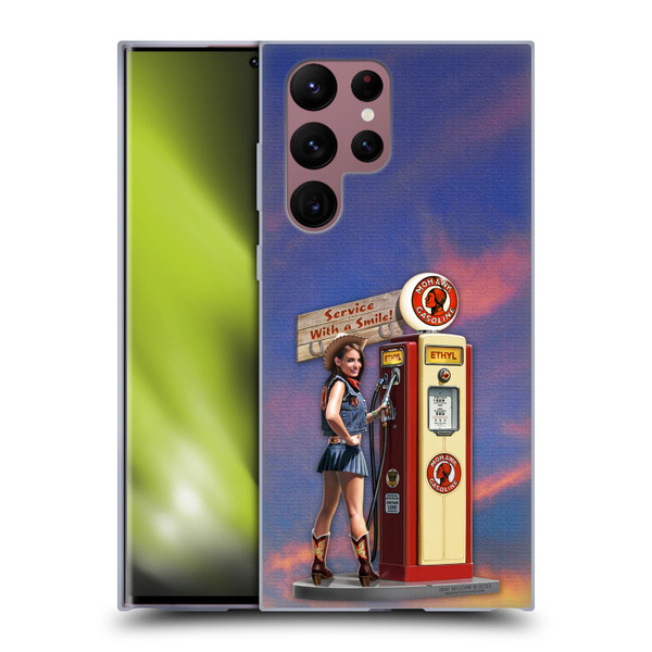 Larry Grossman Retro Collection Gasoline Girl Soft Gel Case for Samsung Galaxy S22 Ultra 5G