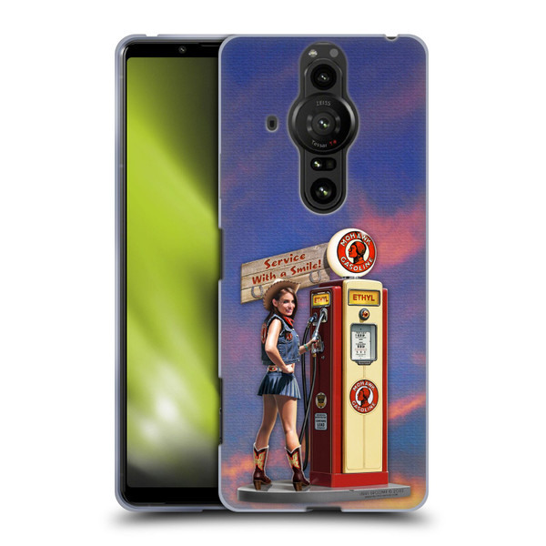Larry Grossman Retro Collection Gasoline Girl Soft Gel Case for Sony Xperia Pro-I