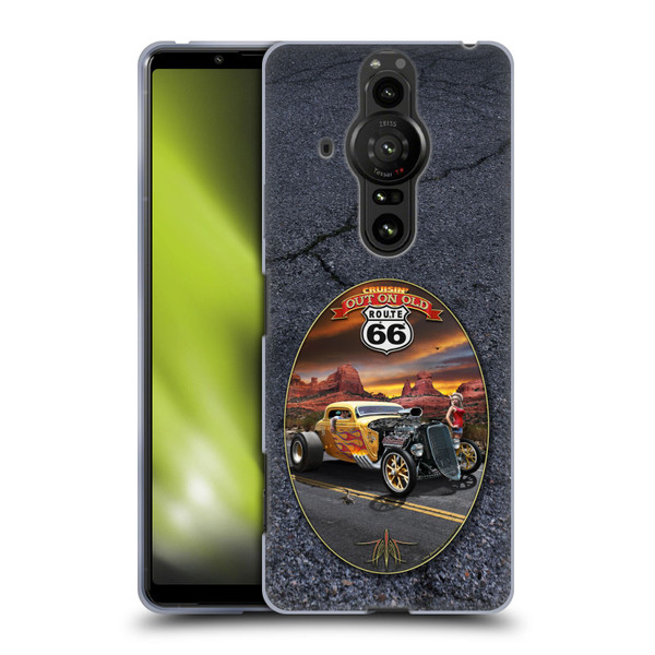 Larry Grossman Retro Collection Route 66 Hot Rod Coupe Soft Gel Case for Sony Xperia Pro-I