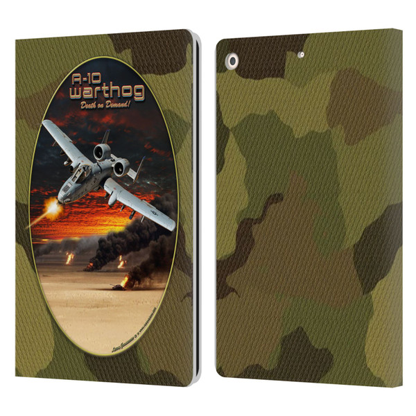 Larry Grossman Retro Collection A-10 Warthog Leather Book Wallet Case Cover For Apple iPad 10.2 2019/2020/2021