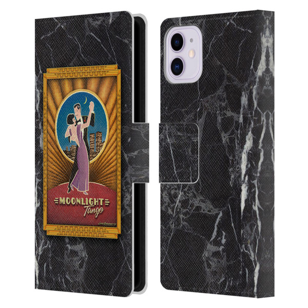 Larry Grossman Retro Collection Moonlight Tango Leather Book Wallet Case Cover For Apple iPhone 11