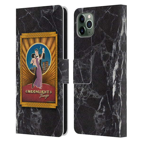 Larry Grossman Retro Collection Moonlight Tango Leather Book Wallet Case Cover For Apple iPhone 11 Pro Max