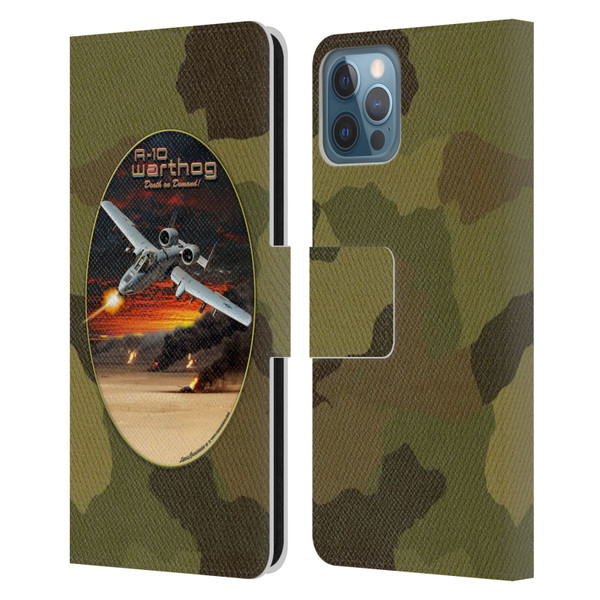 Larry Grossman Retro Collection A-10 Warthog Leather Book Wallet Case Cover For Apple iPhone 12 / iPhone 12 Pro