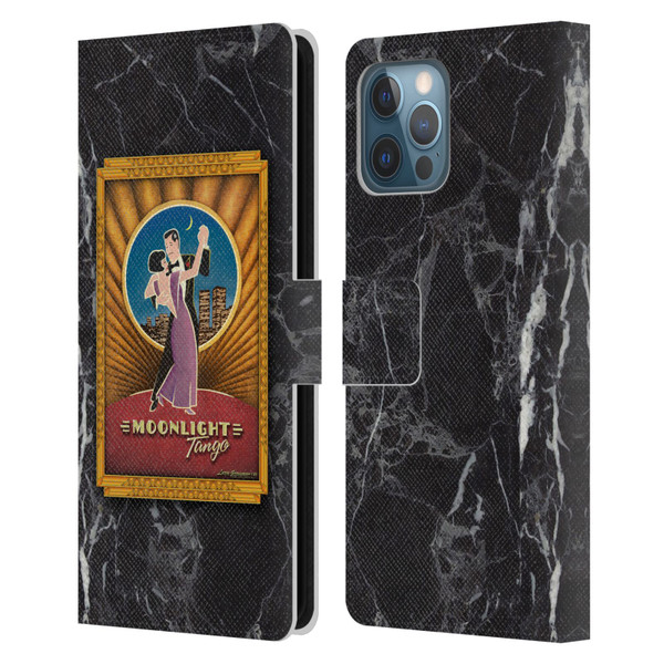 Larry Grossman Retro Collection Moonlight Tango Leather Book Wallet Case Cover For Apple iPhone 12 Pro Max