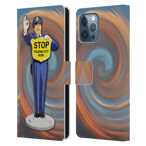 Larry Grossman Retro Collection Stop Pigging Out Leather Book Wallet Case Cover For Apple iPhone 12 Pro Max