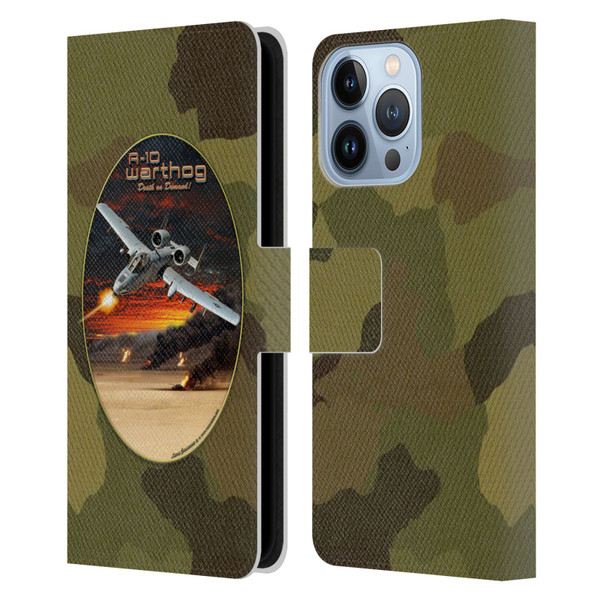 Larry Grossman Retro Collection A-10 Warthog Leather Book Wallet Case Cover For Apple iPhone 13 Pro