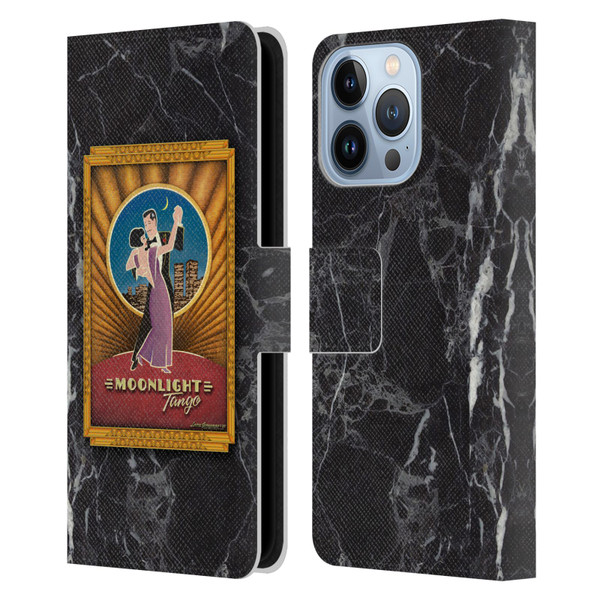 Larry Grossman Retro Collection Moonlight Tango Leather Book Wallet Case Cover For Apple iPhone 13 Pro