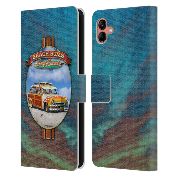 Larry Grossman Retro Collection Beach Bums Surf Patrol Leather Book Wallet Case Cover For Samsung Galaxy A04 (2022)