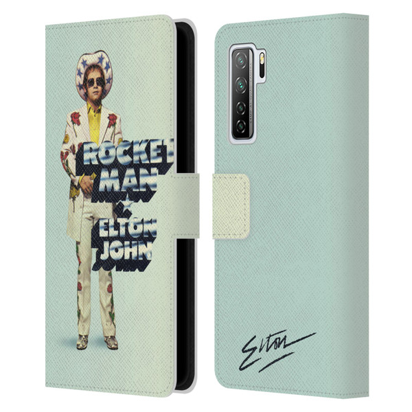 Elton John Artwork Rocket Man Single Leather Book Wallet Case Cover For Huawei Nova 7 SE/P40 Lite 5G