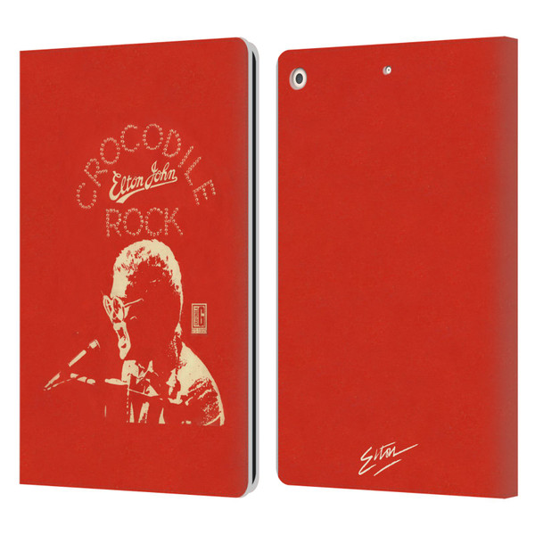Elton John Artwork Crocodile Rock Single Leather Book Wallet Case Cover For Apple iPad 10.2 2019/2020/2021