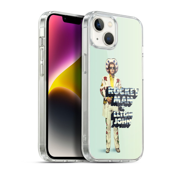 Elton John Artwork Rocket Man Single Soft Gel Case for Apple iPhone 14 Plus & MagSafe