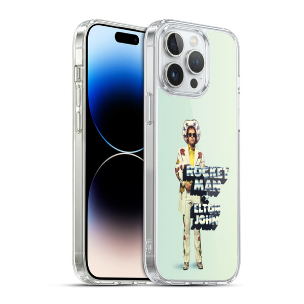 Elton John Artwork Rocket Man Single Soft Gel Case for Apple iPhone 14 Pro Max & MagSafe
