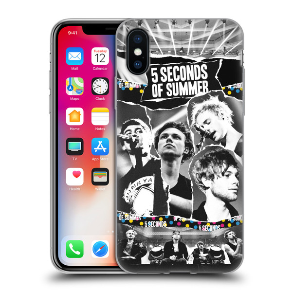5 Seconds of Summer Posters Torn Papers 1 Soft Gel Case for Apple iPhone X / iPhone XS