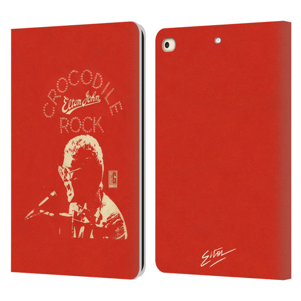 Elton John Artwork Crocodile Rock Single Leather Book Wallet Case Cover For Apple iPad 9.7 2017 / iPad 9.7 2018