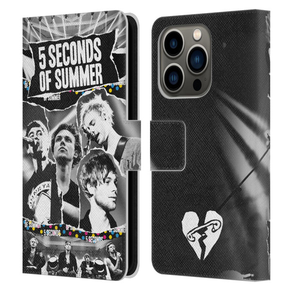 5 Seconds of Summer Posters Torn Papers 1 Leather Book Wallet Case Cover For Apple iPhone 14 Pro
