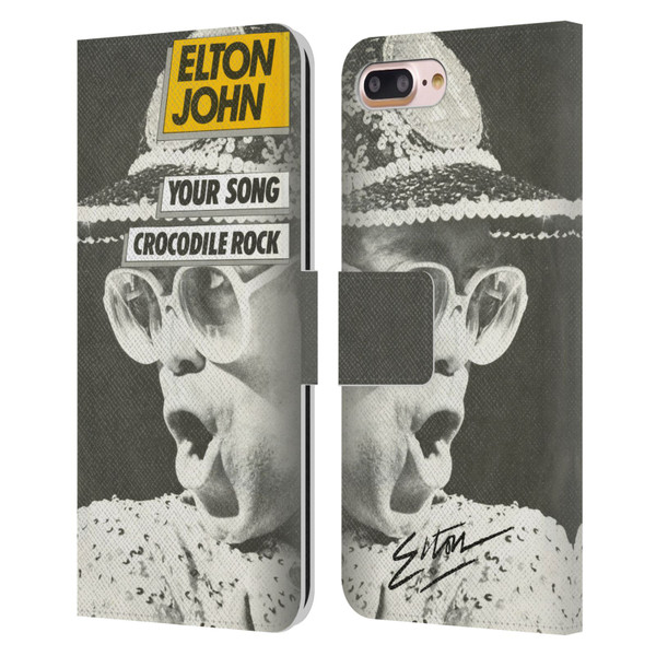 Elton John Artwork Your Song Single Leather Book Wallet Case Cover For Apple iPhone 7 Plus / iPhone 8 Plus