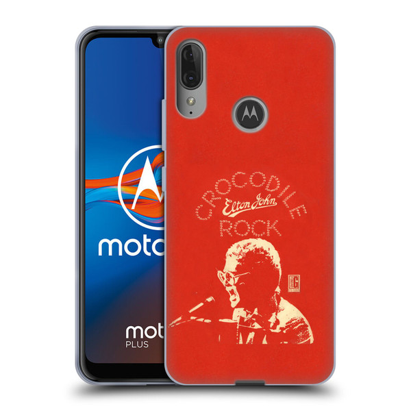 Elton John Artwork Crocodile Rock Single Soft Gel Case for Motorola Moto E6 Plus