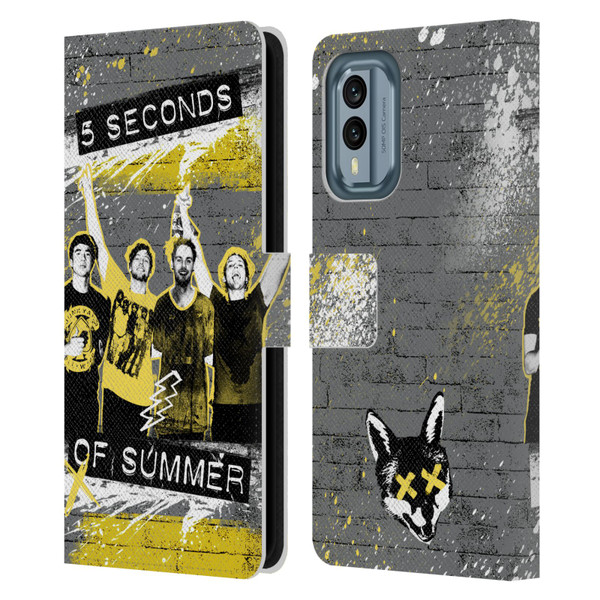 5 Seconds of Summer Posters Splatter Leather Book Wallet Case Cover For Nokia X30