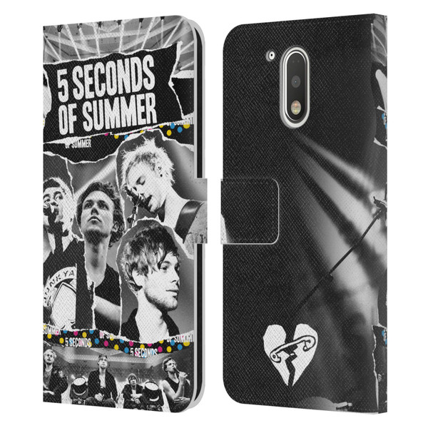 5 Seconds of Summer Posters Torn Papers 1 Leather Book Wallet Case Cover For Motorola Moto G41