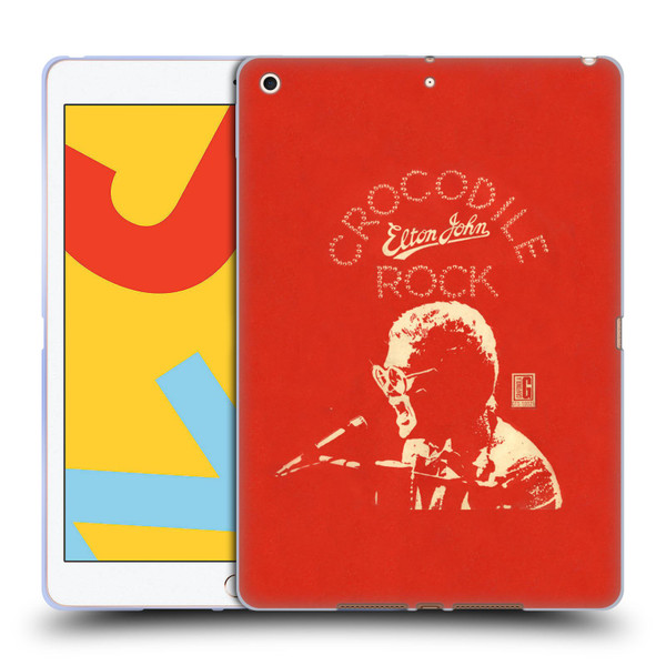 Elton John Artwork Crocodile Rock Single Soft Gel Case for Apple iPad 10.2 2019/2020/2021