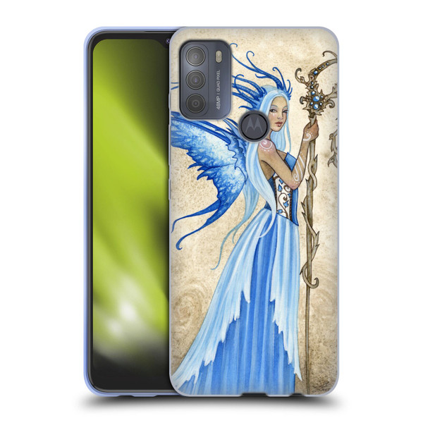 Amy Brown Elemental Fairies Blue Goddess Soft Gel Case for Motorola Moto G50