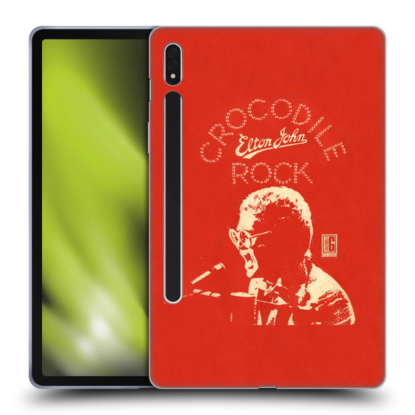 Elton John Artwork Crocodile Rock Single Soft Gel Case for Samsung Galaxy Tab S8