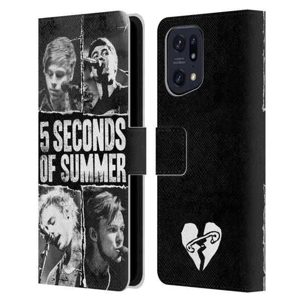 5 Seconds of Summer Posters Torn Papers 2 Leather Book Wallet Case Cover For OPPO Find X5