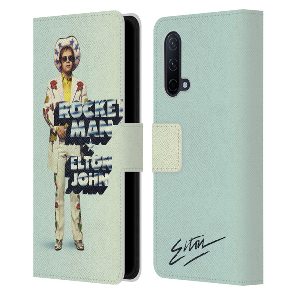 Elton John Artwork Rocket Man Single Leather Book Wallet Case Cover For OnePlus Nord CE 5G