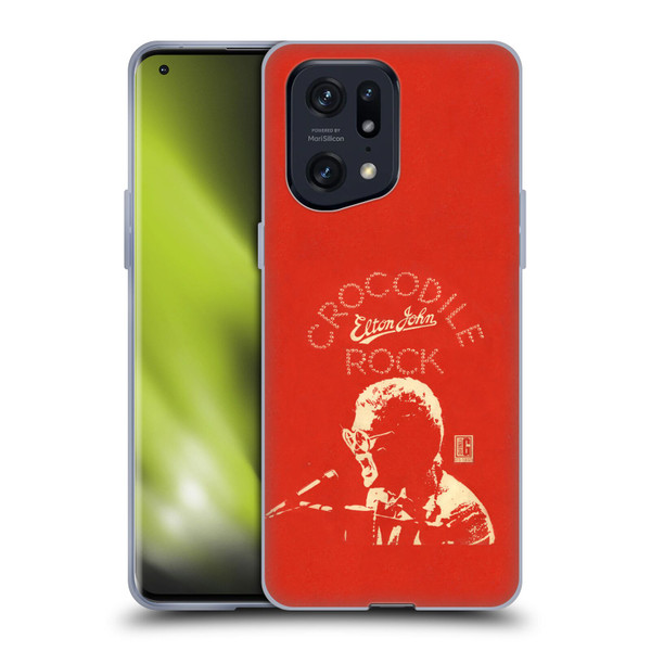 Elton John Artwork Crocodile Rock Single Soft Gel Case for OPPO Find X5 Pro
