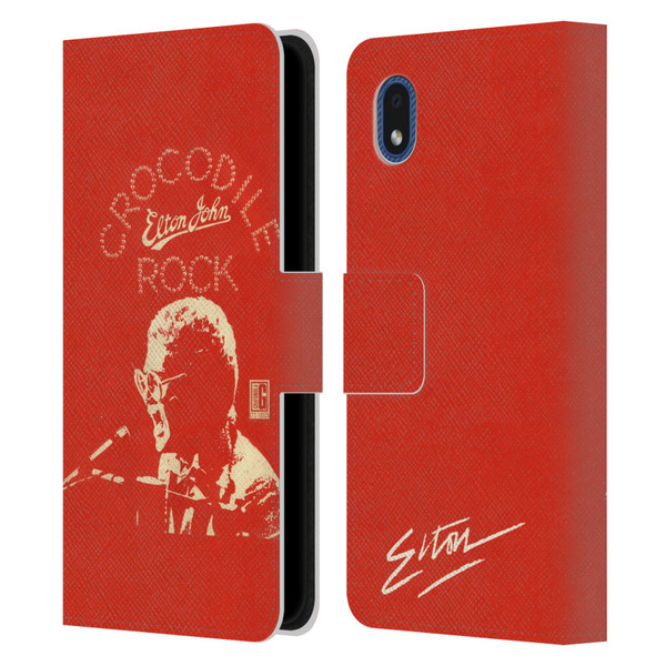 Elton John Artwork Crocodile Rock Single Leather Book Wallet Case Cover For Samsung Galaxy A01 Core (2020)