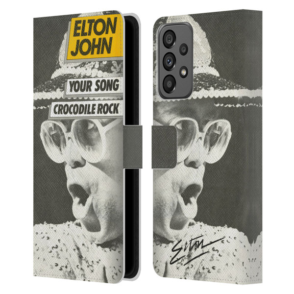 Elton John Artwork Your Song Single Leather Book Wallet Case Cover For Samsung Galaxy A73 5G (2022)