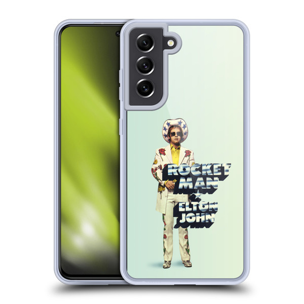 Elton John Artwork Rocket Man Single Soft Gel Case for Samsung Galaxy S21 FE 5G & MagSafe