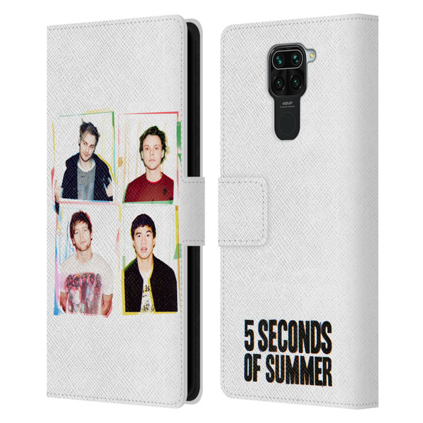 5 Seconds of Summer Posters Polaroid Leather Book Wallet Case Cover For Xiaomi Redmi Note 9 / Redmi 10X 4G
