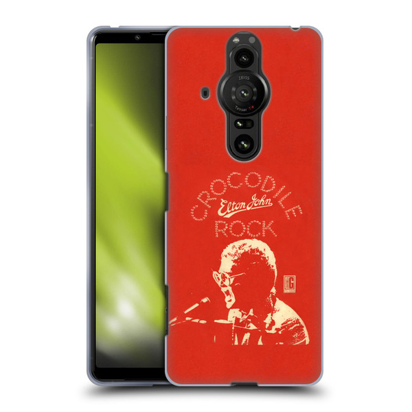 Elton John Artwork Crocodile Rock Single Soft Gel Case for Sony Xperia Pro-I
