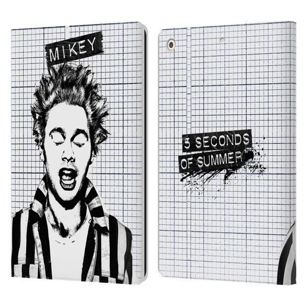 5 Seconds of Summer Solos Grained Mikey Leather Book Wallet Case Cover For Apple iPad 10.2 2019/2020/2021