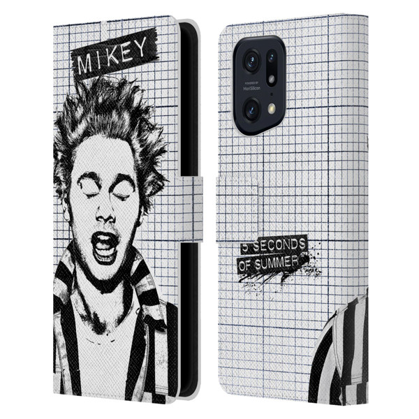 5 Seconds of Summer Solos Grained Mikey Leather Book Wallet Case Cover For OPPO Find X5 Pro