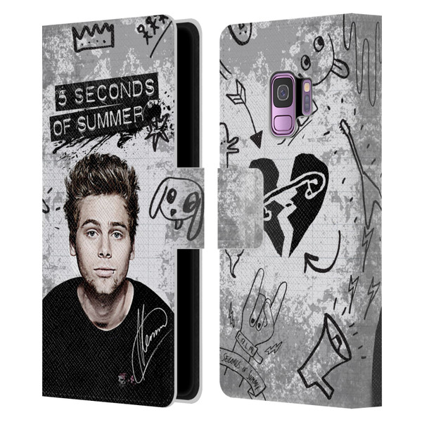 5 Seconds of Summer Solos Vandal Luke Leather Book Wallet Case Cover For Samsung Galaxy S9