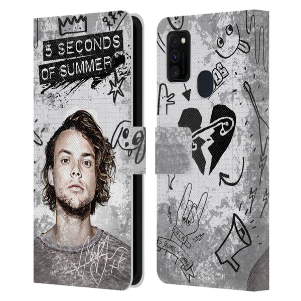 5 Seconds of Summer Solos Vandal Ashton Leather Book Wallet Case Cover For Samsung Galaxy M30s (2019)/M21 (2020)