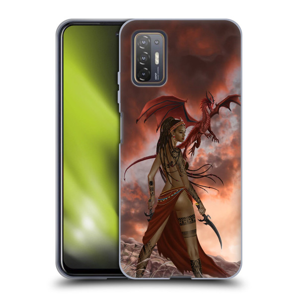 Nene Thomas Art African Warrior Woman & Dragon Soft Gel Case for HTC Desire 21 Pro 5G