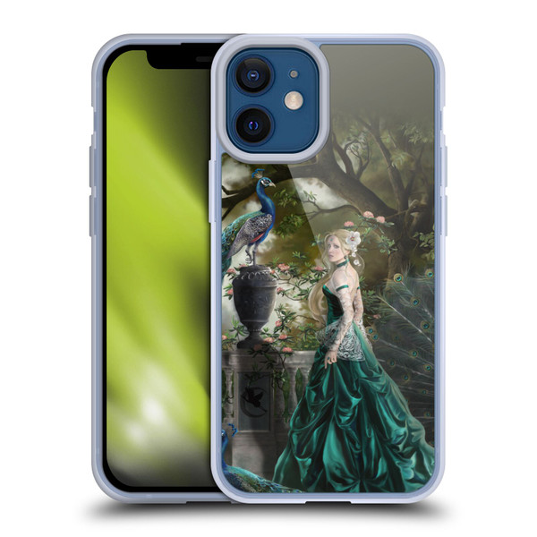 Nene Thomas Art Peacock & Princess In Emerald Soft Gel Case for Apple iPhone 12 Mini