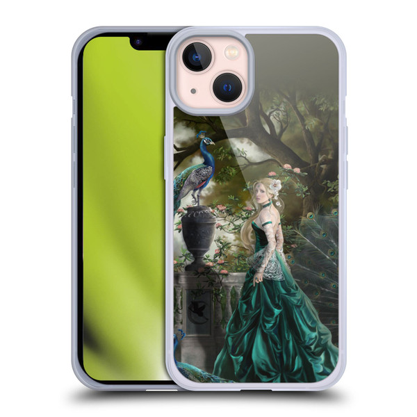 Nene Thomas Art Peacock & Princess In Emerald Soft Gel Case for Apple iPhone 13
